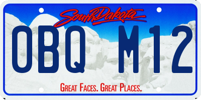 SD license plate 0BQM12