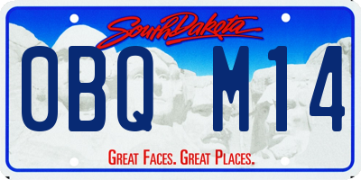SD license plate 0BQM14