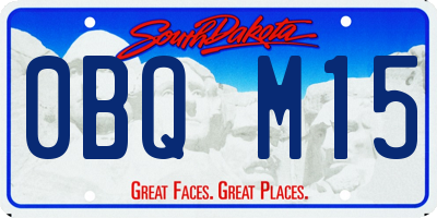 SD license plate 0BQM15