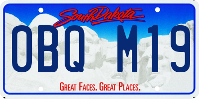 SD license plate 0BQM19