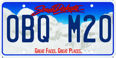 SD license plate 0BQM20