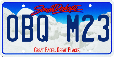 SD license plate 0BQM23
