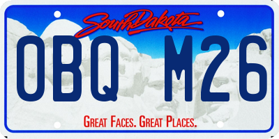 SD license plate 0BQM26