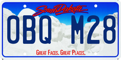 SD license plate 0BQM28