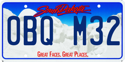 SD license plate 0BQM32