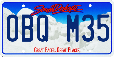 SD license plate 0BQM35