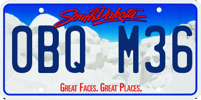 SD license plate 0BQM36