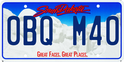 SD license plate 0BQM40