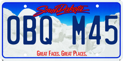 SD license plate 0BQM45