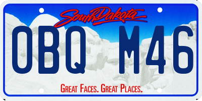 SD license plate 0BQM46
