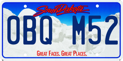 SD license plate 0BQM52