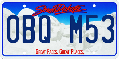 SD license plate 0BQM53