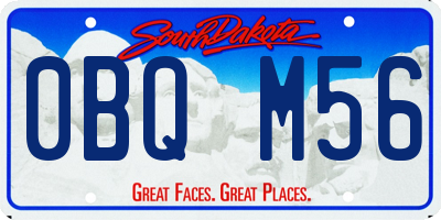 SD license plate 0BQM56