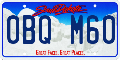 SD license plate 0BQM60