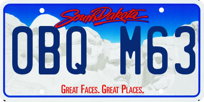 SD license plate 0BQM63