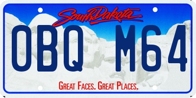 SD license plate 0BQM64