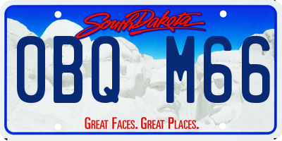 SD license plate 0BQM66