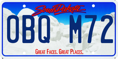 SD license plate 0BQM72