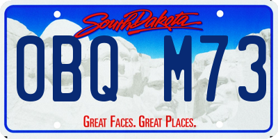 SD license plate 0BQM73