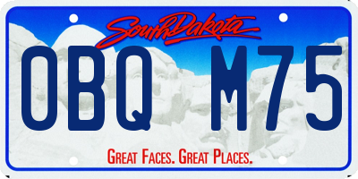 SD license plate 0BQM75