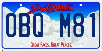 SD license plate 0BQM81