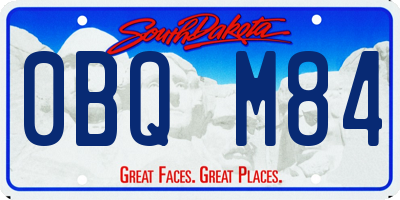SD license plate 0BQM84