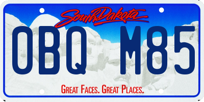 SD license plate 0BQM85