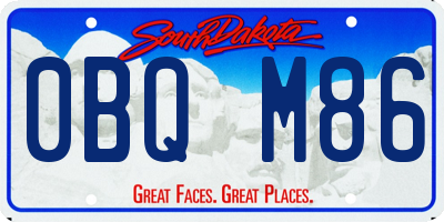 SD license plate 0BQM86