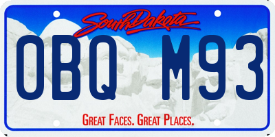 SD license plate 0BQM93