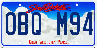 SD license plate 0BQM94