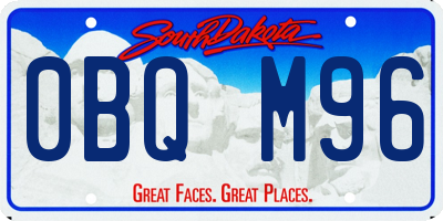 SD license plate 0BQM96