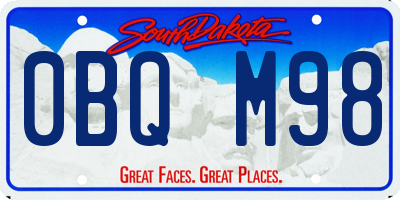 SD license plate 0BQM98