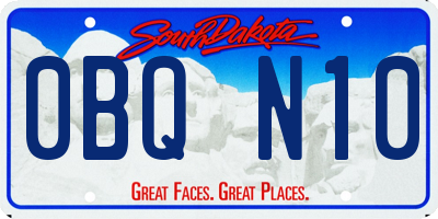 SD license plate 0BQN10