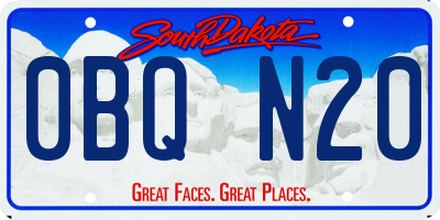 SD license plate 0BQN20