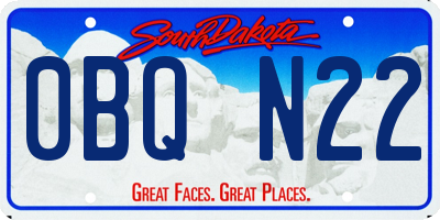 SD license plate 0BQN22