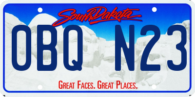 SD license plate 0BQN23