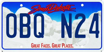 SD license plate 0BQN24