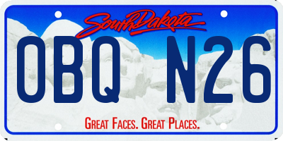 SD license plate 0BQN26