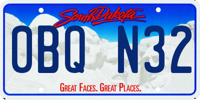 SD license plate 0BQN32