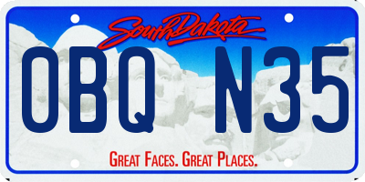 SD license plate 0BQN35