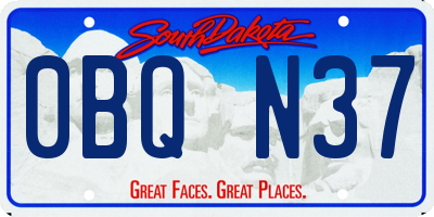 SD license plate 0BQN37