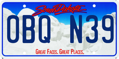 SD license plate 0BQN39