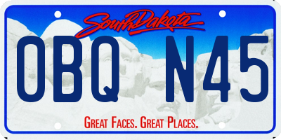 SD license plate 0BQN45