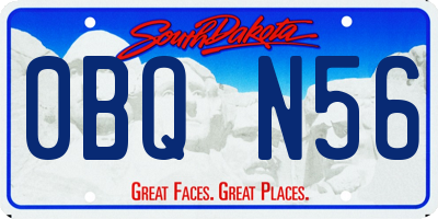 SD license plate 0BQN56