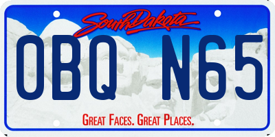 SD license plate 0BQN65