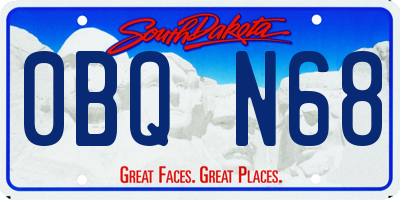 SD license plate 0BQN68