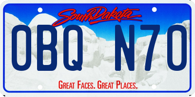 SD license plate 0BQN70