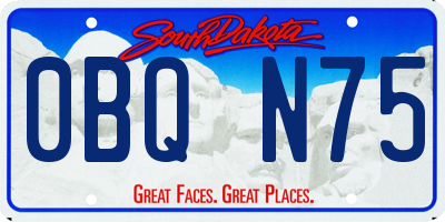 SD license plate 0BQN75