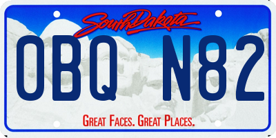 SD license plate 0BQN82