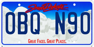 SD license plate 0BQN90